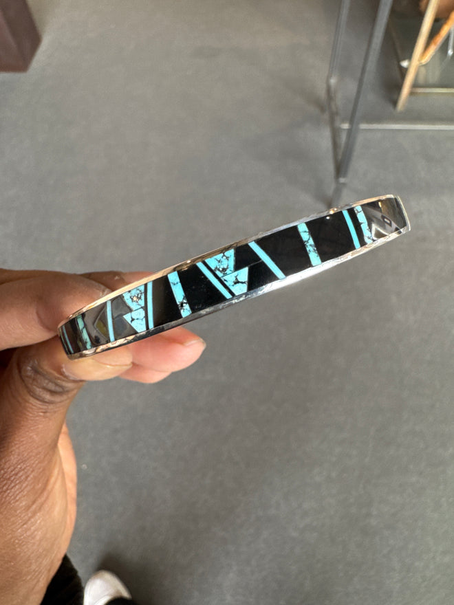 Black Jade and Turquoise Fancy Cuff