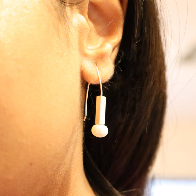 Pearl Bar Earrings