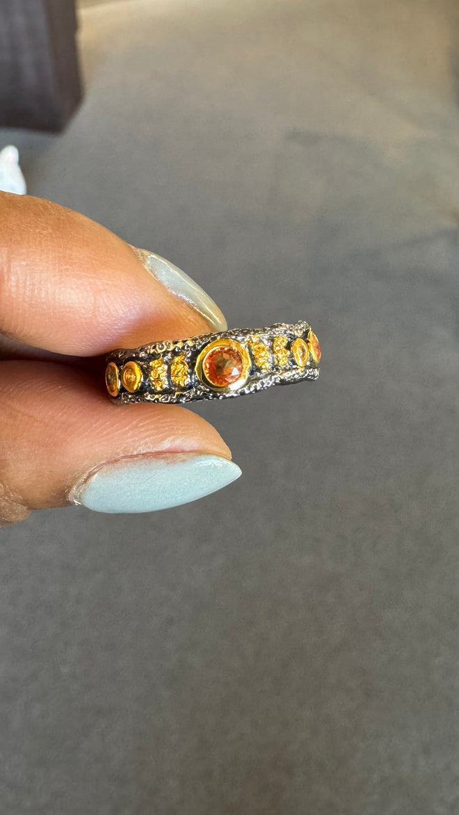Orange Sapphire Petite Ring