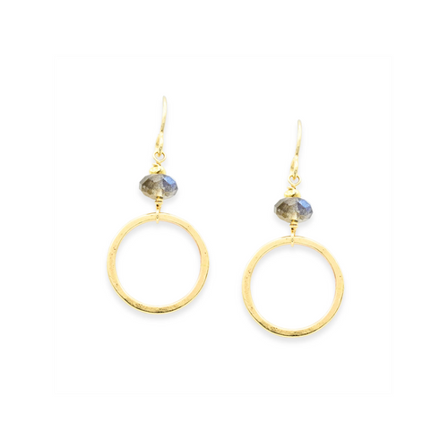 Ethereal Hoop Dangle Labradorite Earring