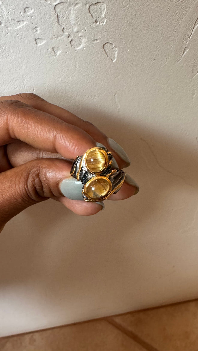 Rutilated Quartz Ring