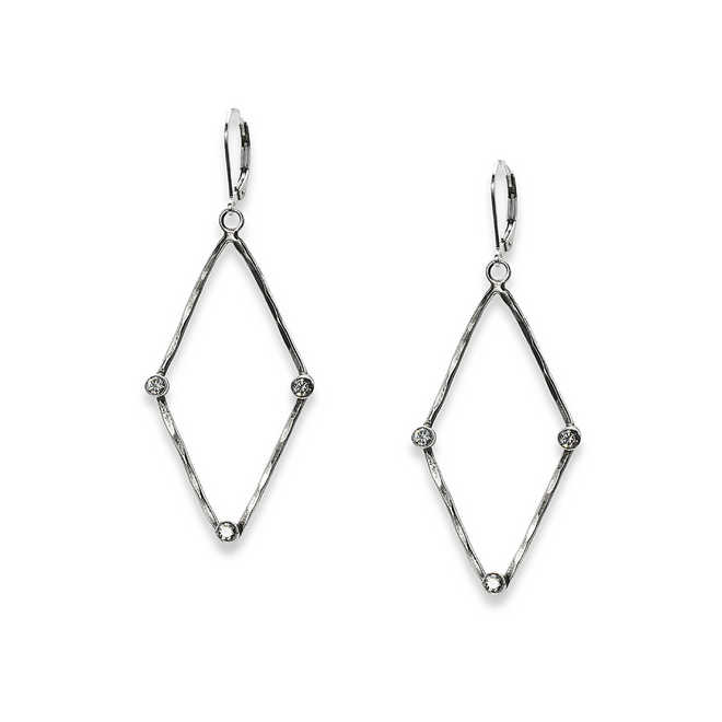 Sterling Silver Diamond Shaped Earrings