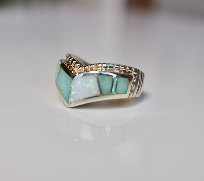 Amazonite & Opal Inlay Ring