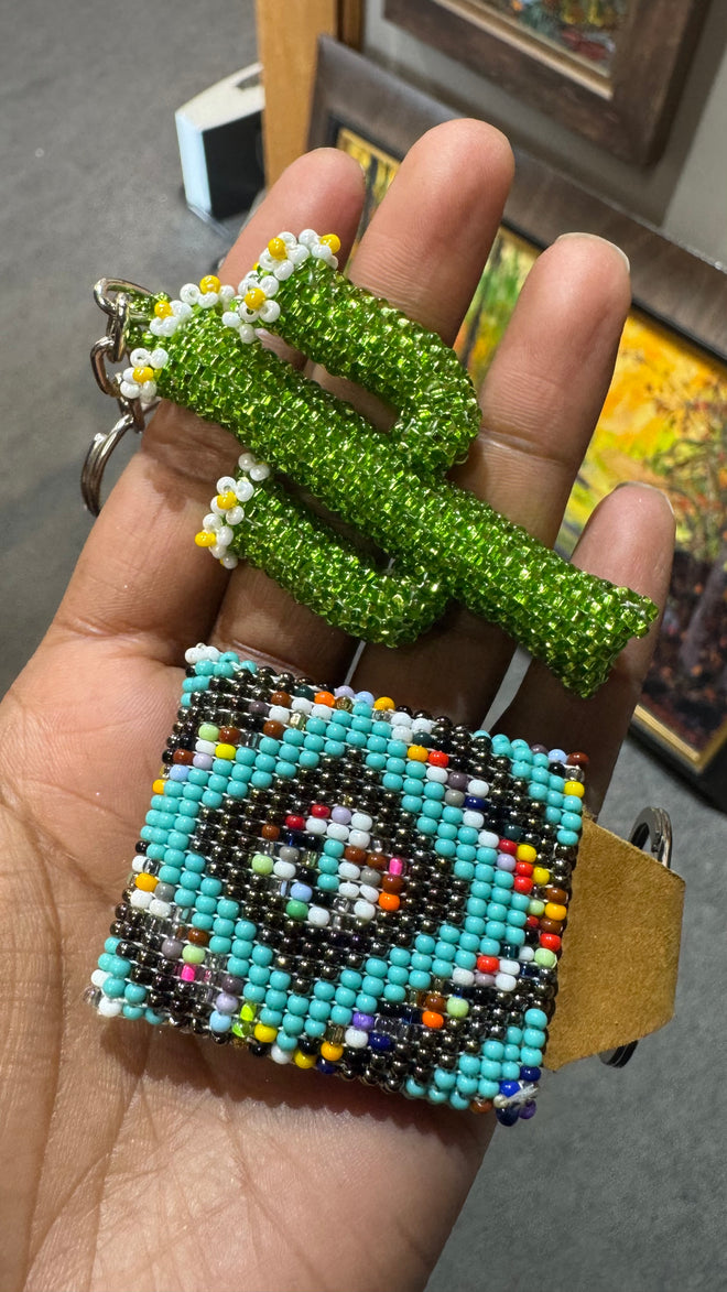 Beaded Cactus Keychains