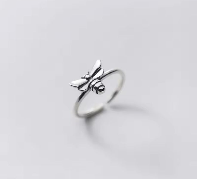 Sterling Silver Adjustable Honey Bee Ring