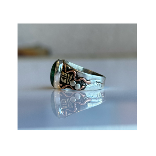 Malachite stone Inlaid Ring