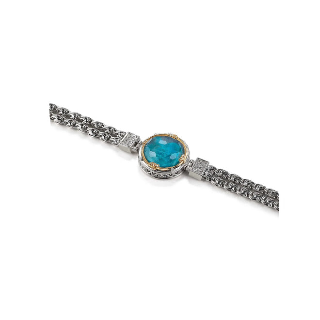 Handmade Chain Bracelet with Chrysocolla Doublet