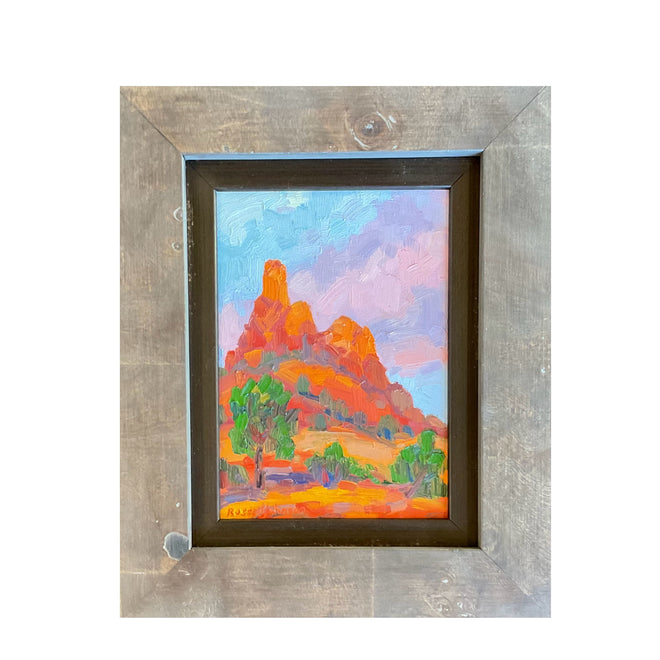 Bell Rock Majesty — Sedona — Original Palette-Knife Oil, 5″×7″ (Russell Johnson)