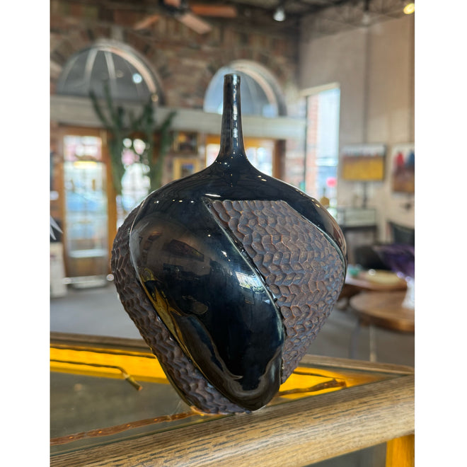 Black Half Carved Bottle
