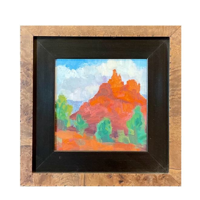 Bell Rock Morning — Sedona — Original Palette-Knife Oil, 6″×6″ (Russell Johnson)