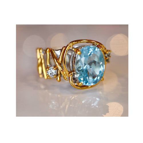 Blue Topaz & Sapphire Ring