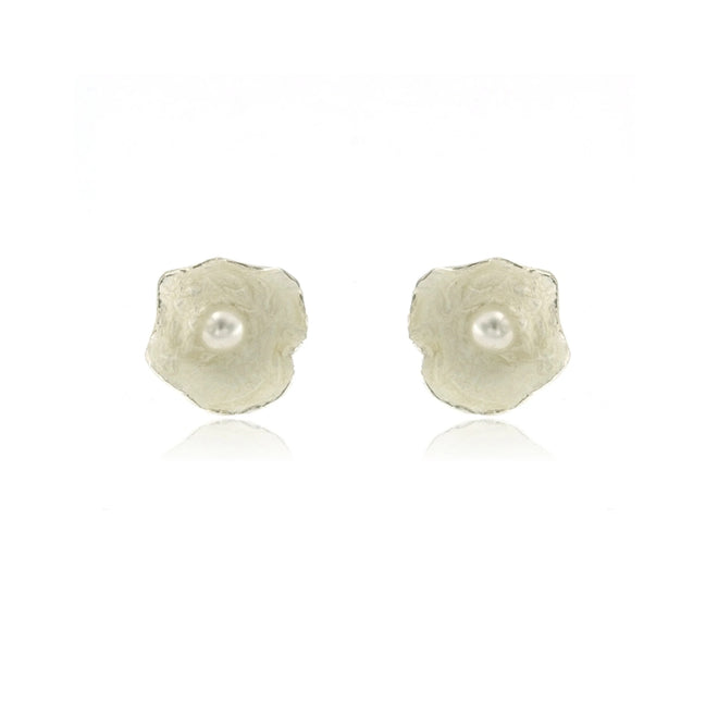 Pearl Petal Earrings - Sterling Silver (Medium)