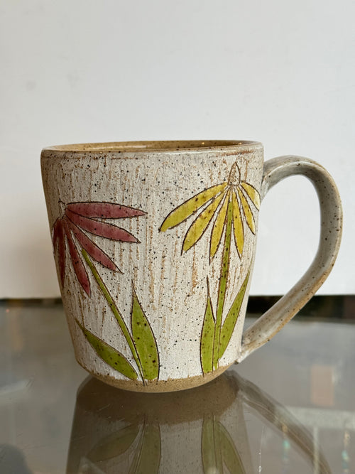 4-Flower Handmade Ceramic Mug
