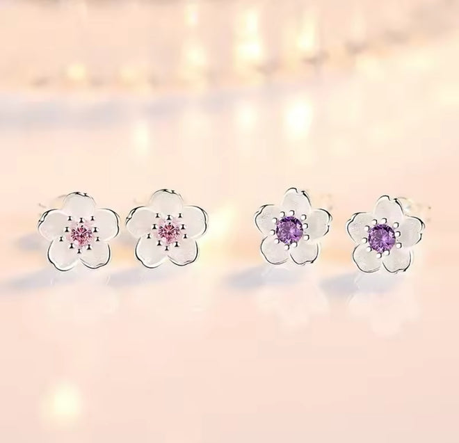 Sterling Silver Flower post ER