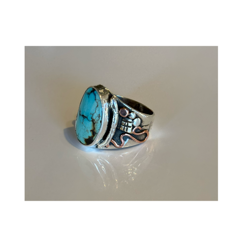 Turquoise stone Inlaid Ring
