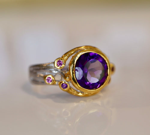 Amethyst & Sapphire Ring