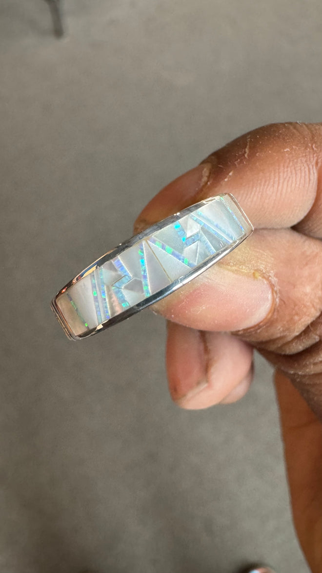 Fancy Mother of Pearl and Opal Ring