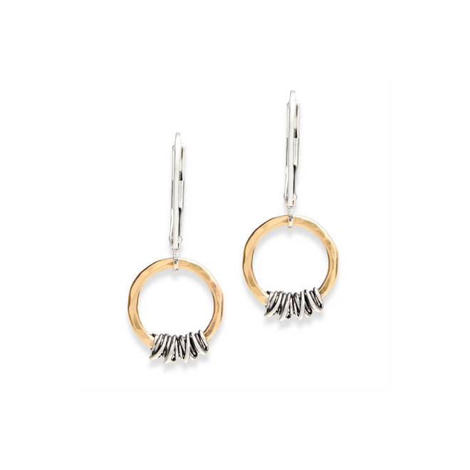 STERLING WRAPPED GOLDEN LINK EARRING