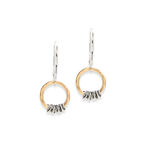 Sterling Wrapped Golden Link Earring
