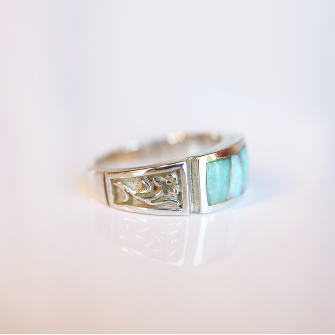 Opal & Amazonite Ring Band