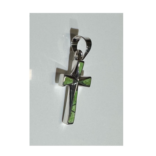 Gaspeite Cross Pendent