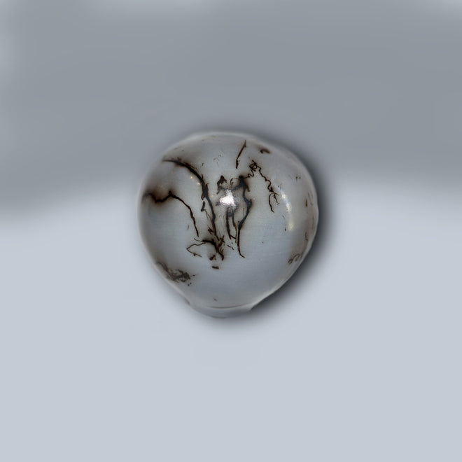 Grey Horsehair Glaze Orb - Seed Pot