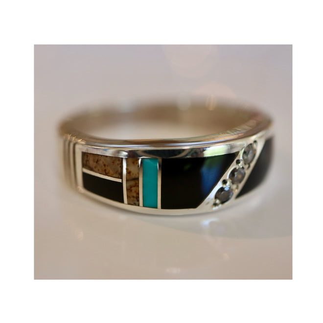 Black Jade, Tiger's Eye Jasper & Arizona Blue Turquoise