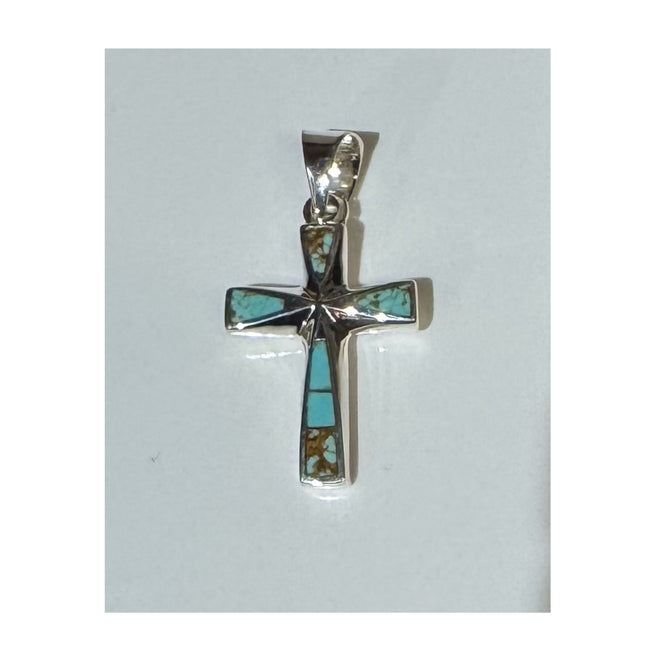 Number 8 Turquoise Cross Pendent