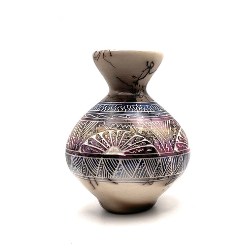 Navajo Carved Vase by Artist  Alynssa Gilmore 3.5"H x 3"W