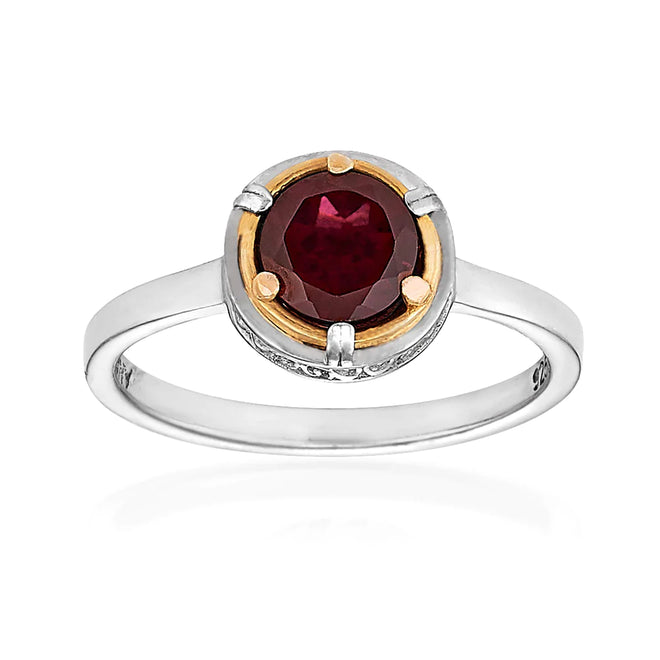 Petite Garnet Ring with 18k Gold Vermeil