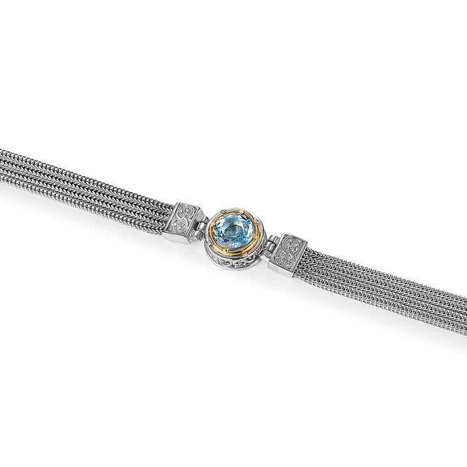 Blue Topaz 4-Strand Bracelet