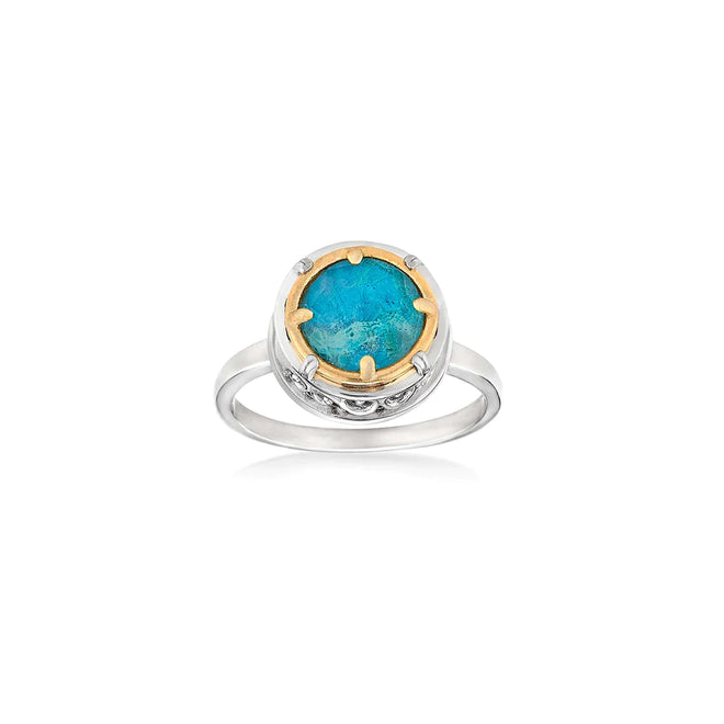 8 mm Round Chrysocolla Ring