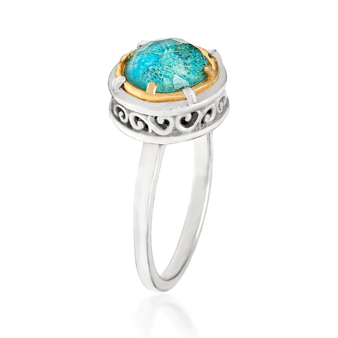 8 mm Round Chrysocolla Ring