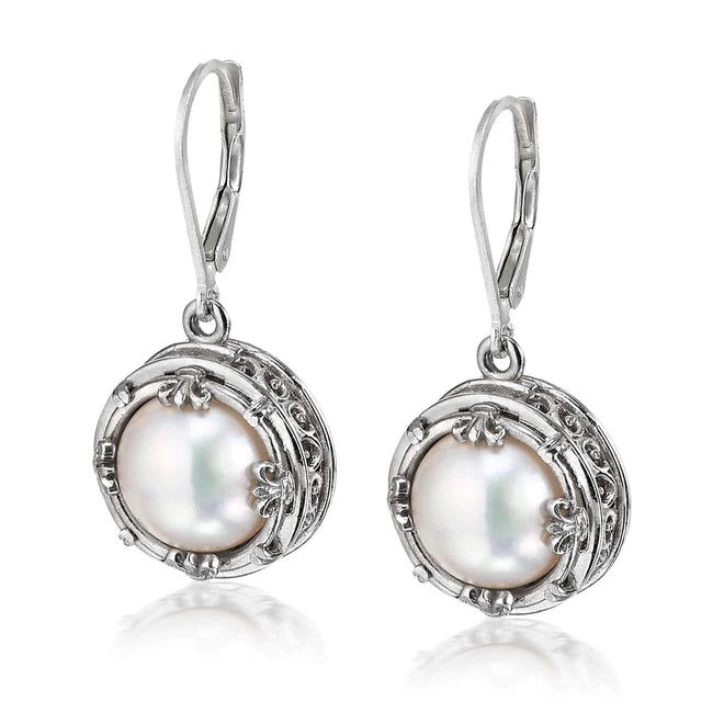 Large Round Pearl Earrings