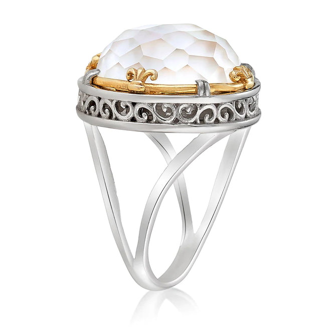 Statement Mother of Pearl Doublet Ring