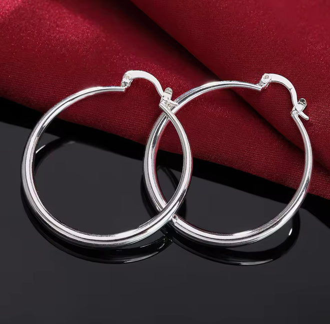 Sterling Silver Round Hoops