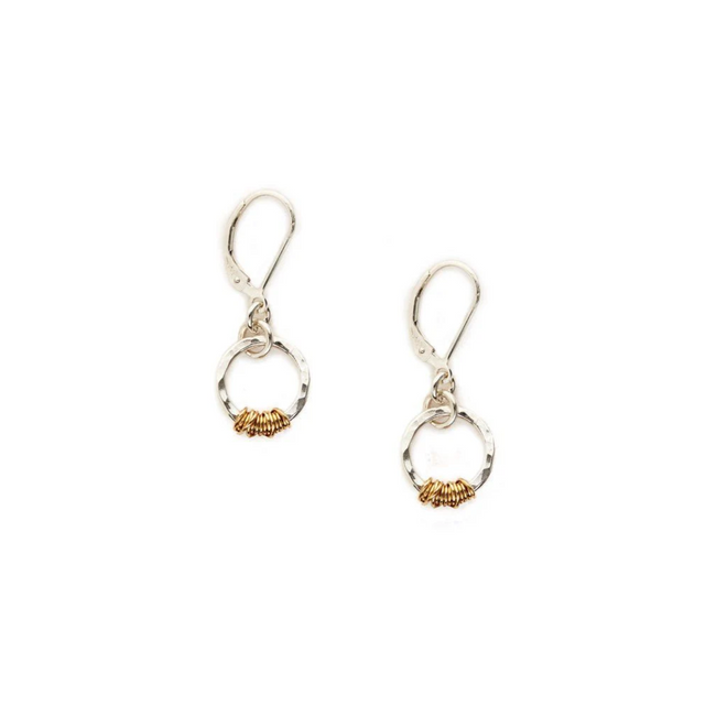 Golden Halo Hammered Sterling Earrings