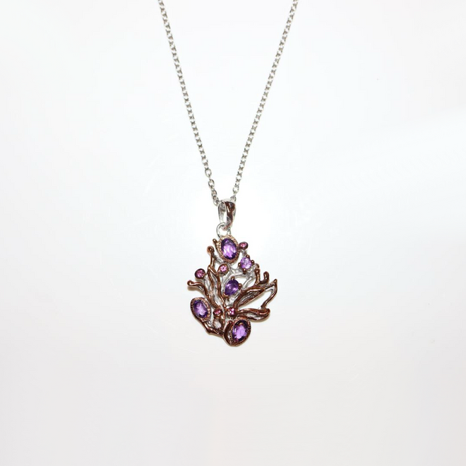 Amethyst & Rhodolite Necklace