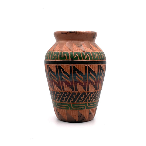 Navajo Carved Vase by Artist Deraina Nelson 4"H x 3"W