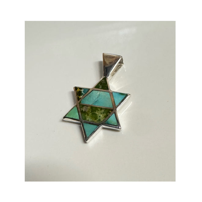 Star of David Pendent Sonoran Gold Turquoise