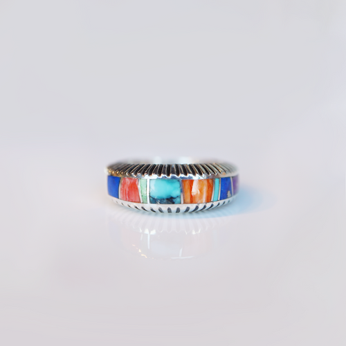 Indian Summer Ring Band - Navajo Stone Inlaid