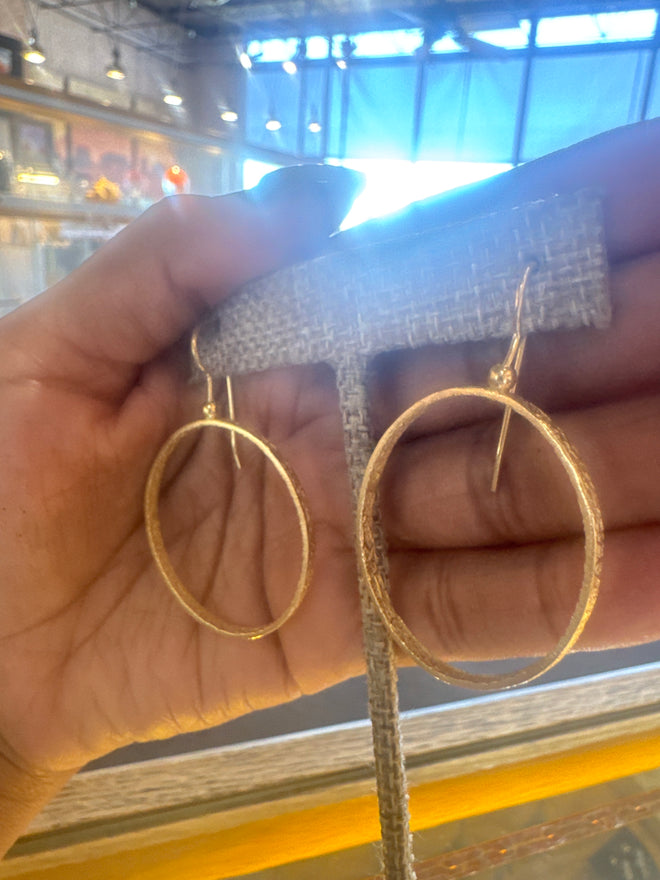 Sterling Silver Gold Plated Cony Hoops