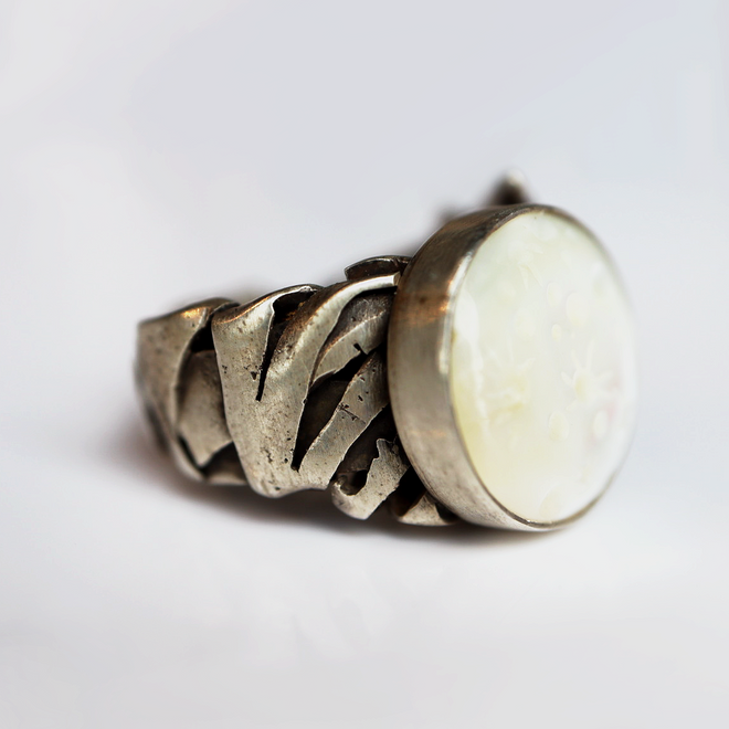 Hand Carved Mother of Pearl Ring