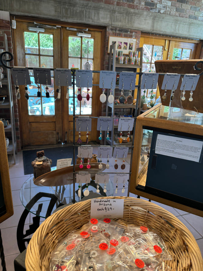 Sterling Silver Stone Earrings Made in Arizona