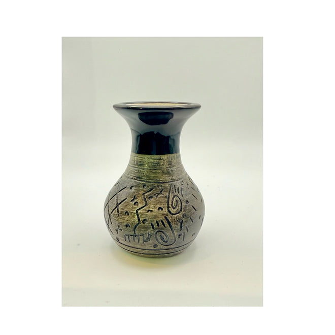 Navajo Carved Vase by Artist Matilda John 3"H x 2.5"W