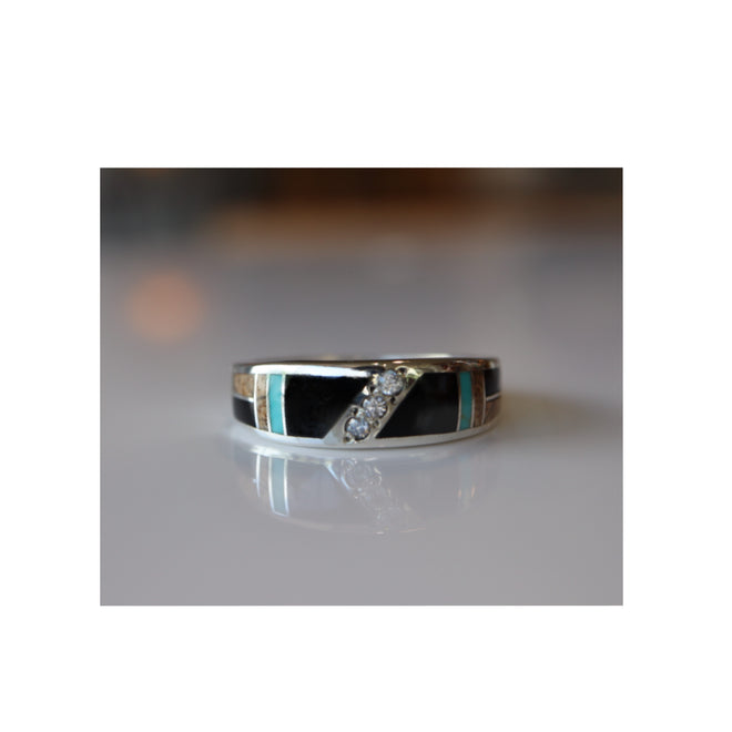 Black Jade, Tiger's Eye Jasper & Arizona Blue Turquoise