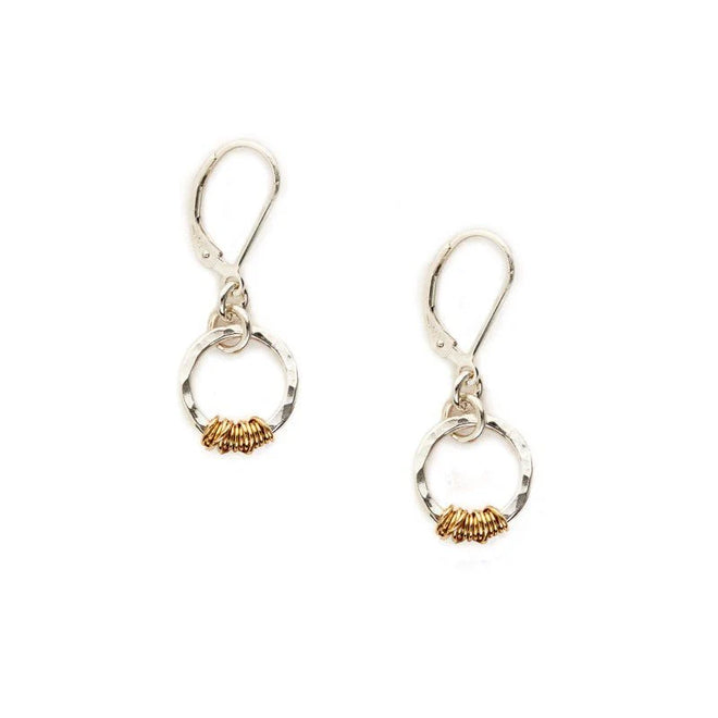 Golden Halo Hammered Sterling Earrings