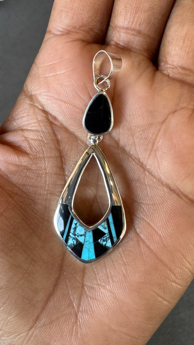 Black Jade & Two Tone Turquoise  Necklace