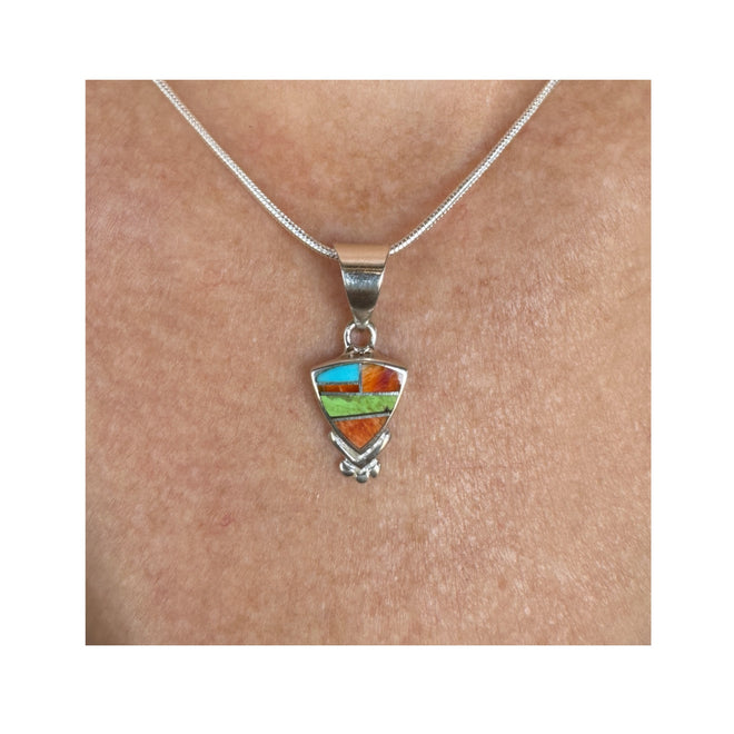 Sunrise Pendent - Turquoise, Spiny Oyster & Gaspetite