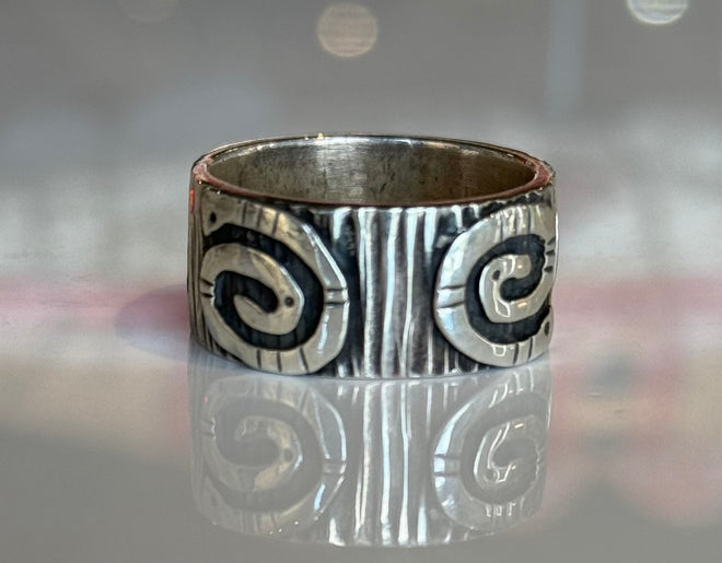 Silver Ring Band by Kee Yazie